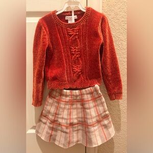 Tommy Bahama Rust Velvet Top and matching skirt